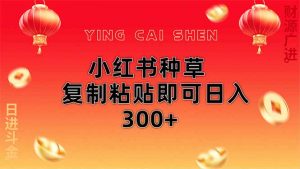 小红书种草无脑操作复制粘贴即可日入300+-数智网创