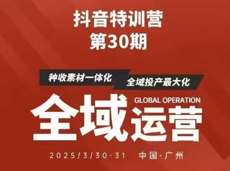 抖音特训营第30期线下培训资料，没有录音视频，正版整理的脑图资料及学员总结核心点-数智网创