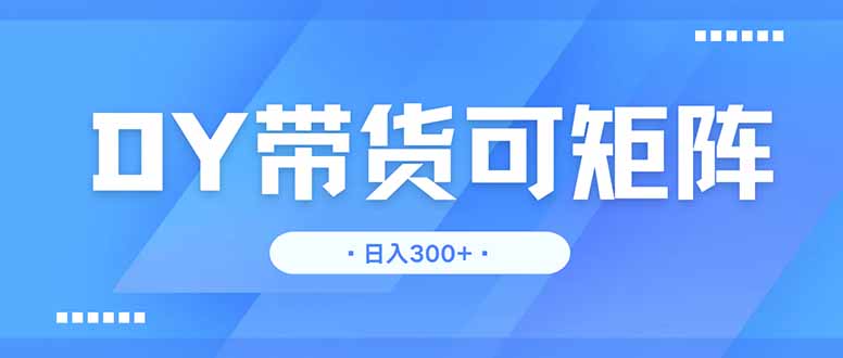 DY带货，日入300＋矩阵无上限-数智网创
