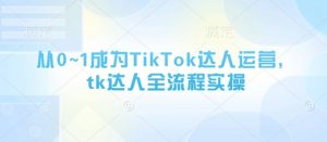 从0~1成为TikTok达人运营,tk达人全流程实操-数智网创