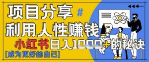 小红书日入1k+？揭秘人性洞察力，小白3分钟上手，点赞爆棚！-数智网创