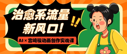 治愈系流量新风口,AI+宫崎骏动画创作实战课,从0到1打造爆款视频-数智网创