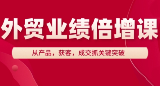 外贸业绩倍增课，从产品，获客，成交抓关键突破-数智网创