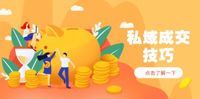 私域成交技巧，帮你从入门到精通，破解四大痛点，快速变现，轻松收钱-数智网创