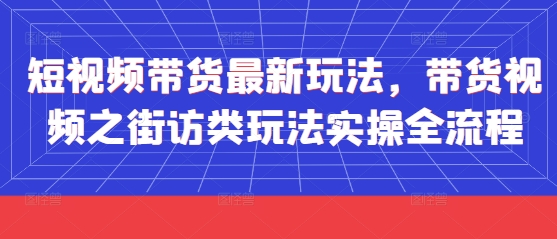 短视频带货最新玩法，带货视频之街访类玩法实操全流程-数智网创