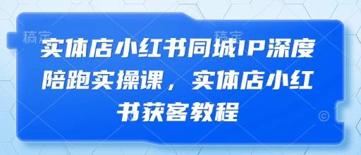 实体店小红书同城IP深度陪跑实操课，实体店小红书获客教程-数智网创