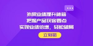 外贸业绩提升秘籍，把握产品获客要点，实现业绩倍增，轻松破局-数智网创