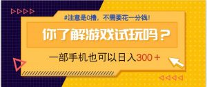 游戏试玩，一部手机就可以日入300+，纯0撸项目，不需要花任何一分钱，...-数智网创
