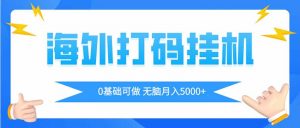 海外打码平挂机项目，全自动撸美金，无脑月入5000+-数智网创