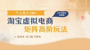 淘宝虚拟电商进阶玩法，多店矩阵倍增收益，单人月入1W+-数智网创