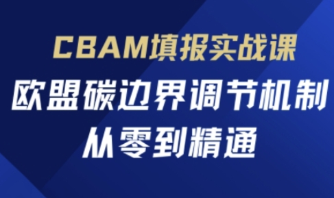 CBAM填报实战课，欧盟碳边界调节机制，从零到精通-数智网创