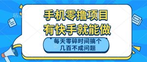 手机零撸项目，有快手就可以做，每天零碎时间搞个几百块不成问题-数智网创