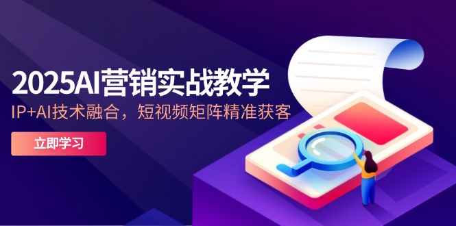2025AI营销实战教学-5月，IP+AI技术融合，短视频矩阵精准获客-数智网创
