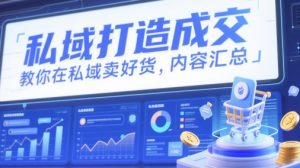 私域打造成交,教你在私域卖好货,内容汇总-数智网创
