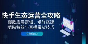 快手生态运营全攻略:爆款底层逻辑,矩阵搭建,剪映特效与直播带货技巧-数智网创