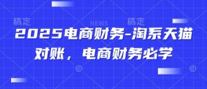 2025电商财务-淘系天猫对账，电商财务必学-数智网创