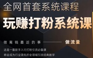 2025行业首套全网全域打粉系统神课,做流量做离钱最近的事,一套新手入行打粉引流必备课-数智网创