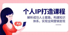个人IP打造课程,解析成功人士套路,构建知识体系,实现全网营销变现-数智网创