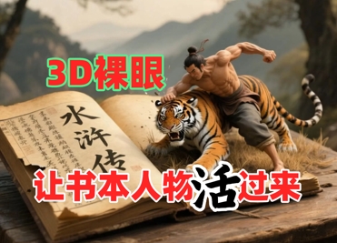 书本人物裸眼3D视频，新的玩法，流量超猛，保姆级教程-数智网创