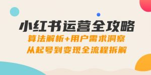 小红书运营全攻略：算法解析+用户需求洞察，从起号到变现全流程拆解-数智网创