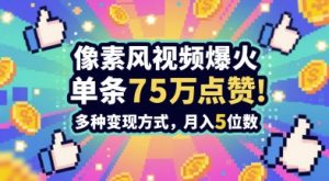 3分钟做出孤独感拉满的素风插画视频,单条点赞75W,谁发谁火系列,多种变现方式,月入5位数-数智网创