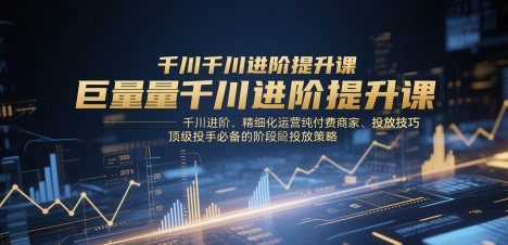 巨量千川进阶提升课，千川进阶、精细化运营纯付费商家、投放技巧、顶级投手必备的阶段性投放策略-数智网创