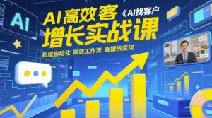 AI高效获客增长实战课，​AI找客户 私域自动化 高效工作流 直播快变现-数智网创