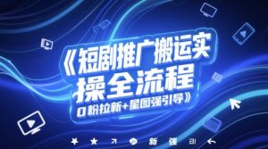 短剧推广搬运实操全流程，0粉拉新+星图强引导-数智网创