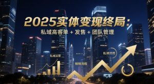 2025实体变现终局:私域高客单+发售+团队管理-数智网创