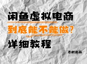 闲鱼虚拟电商，到底能不能做？详细教程-数智网创