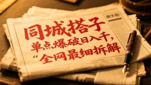 同城搭子群19.9单点爆破日入千，搭子组局月入万，全网最细拆解-数智网创