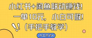 小红书+闲鱼联动挣钱，一单10元，小白可做-数智网创