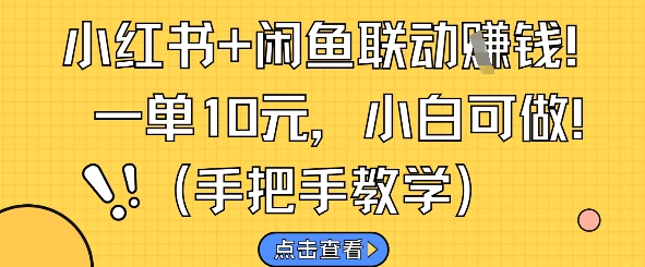 小红书+闲鱼联动挣钱,一单10元,小白可做-数智网创