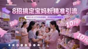 8招搞定宝妈粉精准引流，精准引流10万本地母婴粉，多渠道流量爆破玩法-数智网创