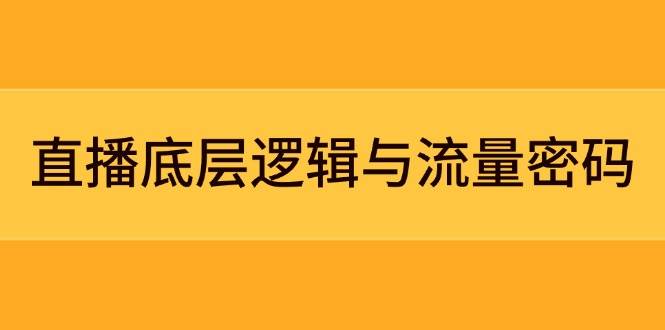 直播底层逻辑与流量密码:定位模型+案例拆解,急速流承接与数据优化全攻略-数智网创