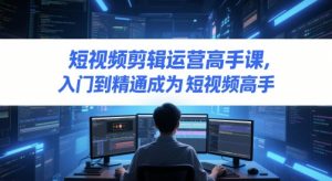 短视频剪辑运营高手课，入门到精通成为短视频高手-数智网创