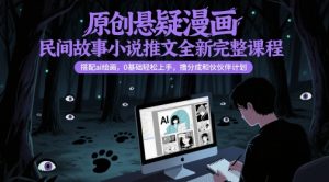 原创悬疑漫画民间故事小说推文全新完整课程， 搭配ai绘画，0基础轻松上手，撸分成和伙伴计划-数智网创