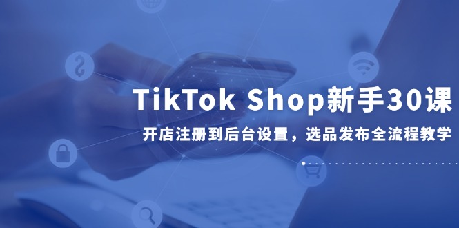 TikTok Shop新手30课,开店注册到后台设置,选品发布全流程教学-数智网创