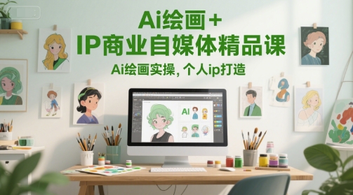 Ai绘画+IP商业自媒体精品课,Ai绘画实操,个人ip打造-数智网创