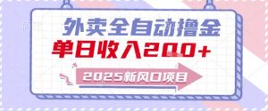 2025新风口外卖全自动撸金,单日收入2张+【揭秘】-数智网创