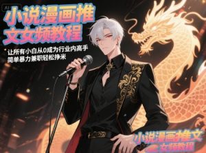 小说漫画推文女频教程，让所有小白从0成为行业内高手，简单暴力兼职轻松挣米-数智网创