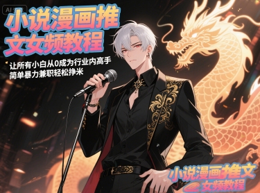 小说漫画推文女频教程,让所有小白从0成为行业内高手,简单暴力兼职轻松挣米-数智网创