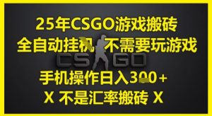 25年CSGO游戏搬砖，全自动运行，不需要玩游戏，手机操作日入3张(不是汇率搬砖)【揭秘】-数智网创