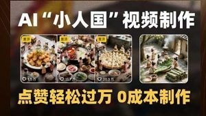 制作AI“小人国”微缩景观的短视频,点赞轻松过万,0成本制作-数智网创