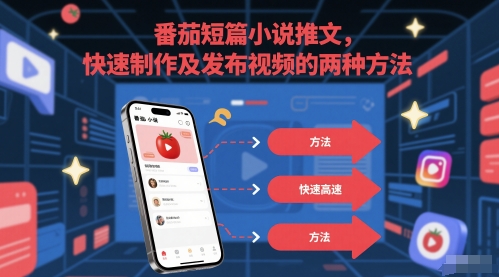 番茄短篇小说推文,快速制作及发布视频的两种方法-数智网创