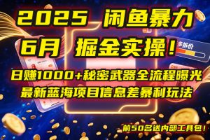 2025闲鱼暴力掘金实操！日赚1000+秘密武器全流程曝光，最新蓝海项目信...-数智网创