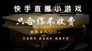 快手直播小游戏，只合作不收费，你出账号我出技术， 分润模式【揭秘】-数智网创