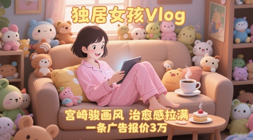 单个账号涨粉71W!用AI制作独居女孩Vlog,宫崎骏画风,治愈感拉满,一条广告报价3W-数智网创