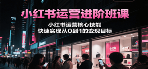 小红书运营进阶班课，小红书运营核心技能，快速实现从0到1的变现目标-数智网创