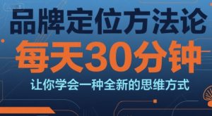 品牌定位方法论,每天30钟分让你学会一种全新的思维方式-数智网创